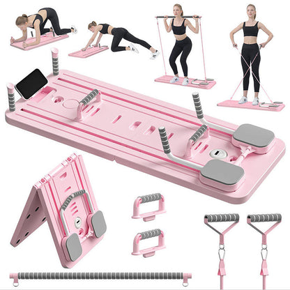 Planche de Pilates Pliable Multifonction - vue complète du produit et accessoires