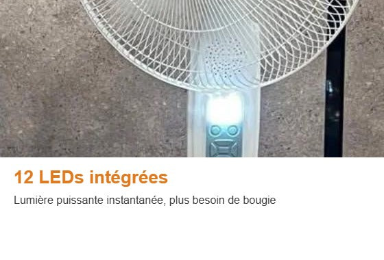 12 LEDs intégrées - lumière puissante instantanée