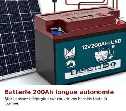 Batterie 200Ah longue autonomie ALCAD - stocke l'énergie pour toute la journée