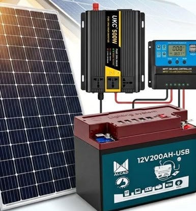 Kit Solaire Complet Chariowlux - panneaux, onduleur, régulateur MPPT et batterie 200Ah