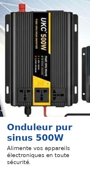 Onduleur pur sinus 500W - alimente vos appareils électroniques en toute sécurité