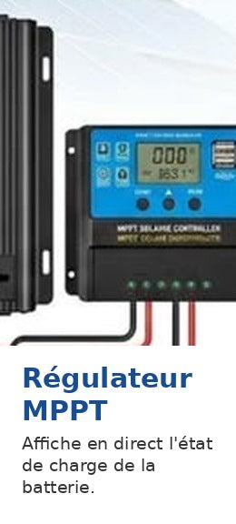 Régulateur solaire MPPT - affiche en direct l'état de charge de la batterie