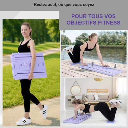 Planche de Pilates pliable - utilisable à la maison, en extérieur, en voyage